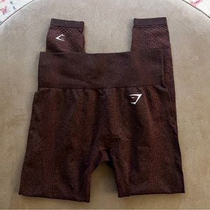 gymshark dark red high rise leggings